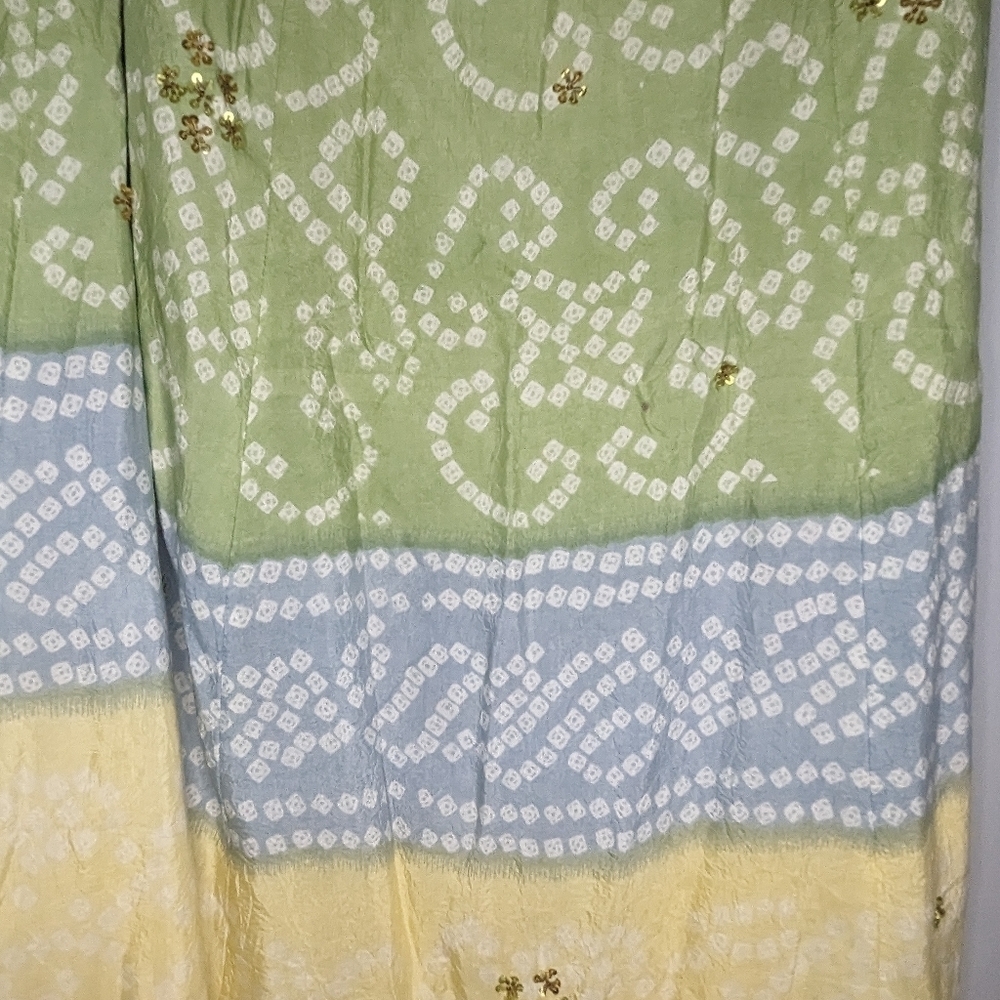 Vintage Newport News green color block sequins maxi skirt size woman's Large - Picture 5 of 5